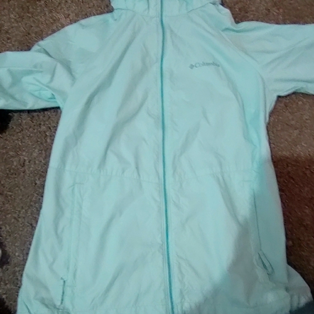 Blue turtle neck jacket with hood
